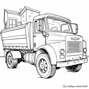 Vintage Trash Collection Truck Coloring Pages 1