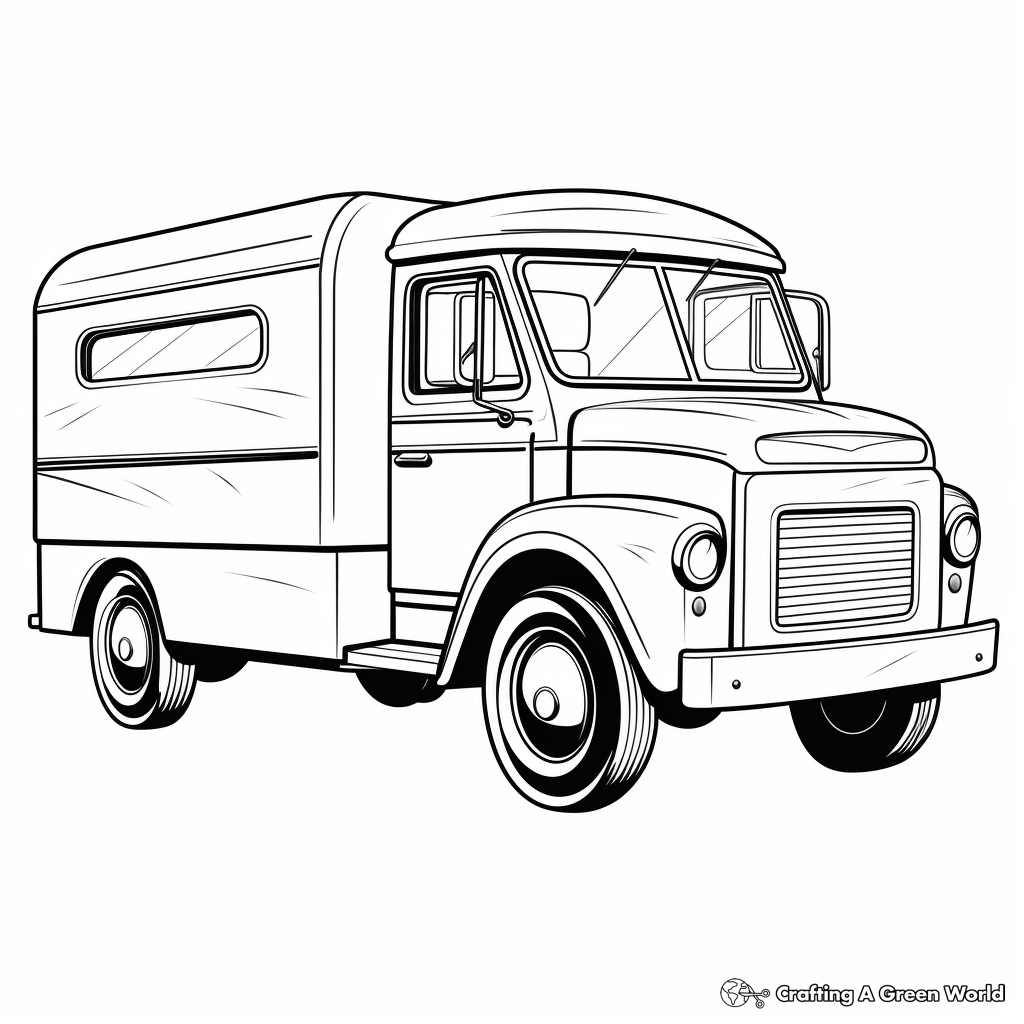 Vintage Trash Collection Truck Coloring Pages 4