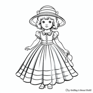 Vintage Victorian Dress Coloring Sheets 3