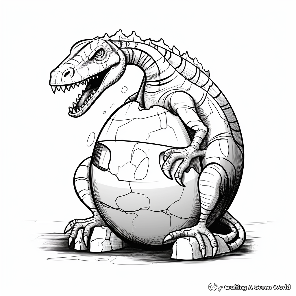 Visual Baryonyx Egg Coloring Pages for Artists 1