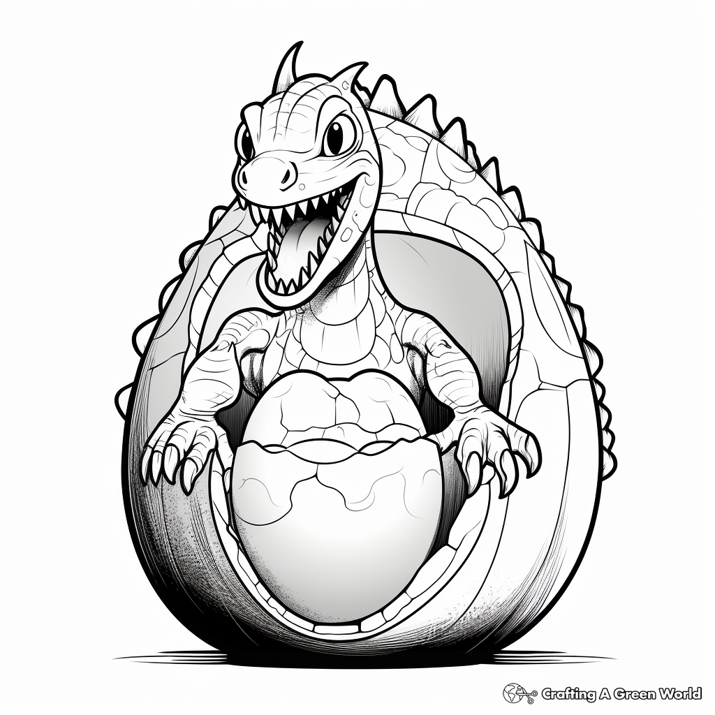 Visual Baryonyx Egg Coloring Pages for Artists 2
