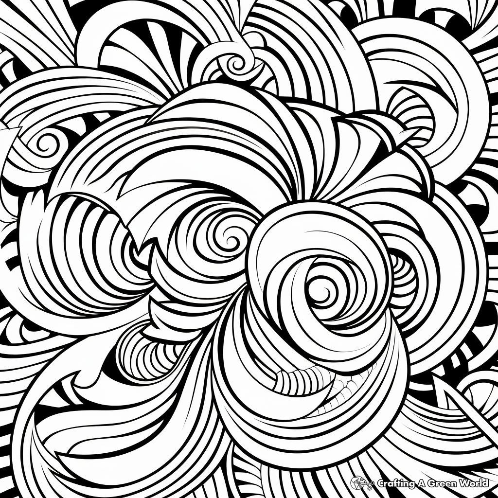 Vivid Color Burst Swirl Coloring Pages 2