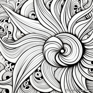 Vivid Color Burst Swirl Coloring Pages 4