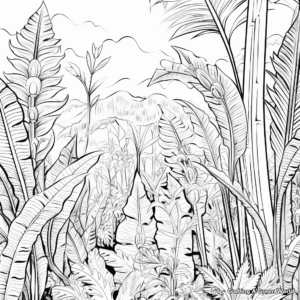 Vivid Heliconia Plant Coloring Pages 4
