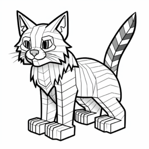 Vivid Minecraft Tabby Cat Coloring Sheets 2