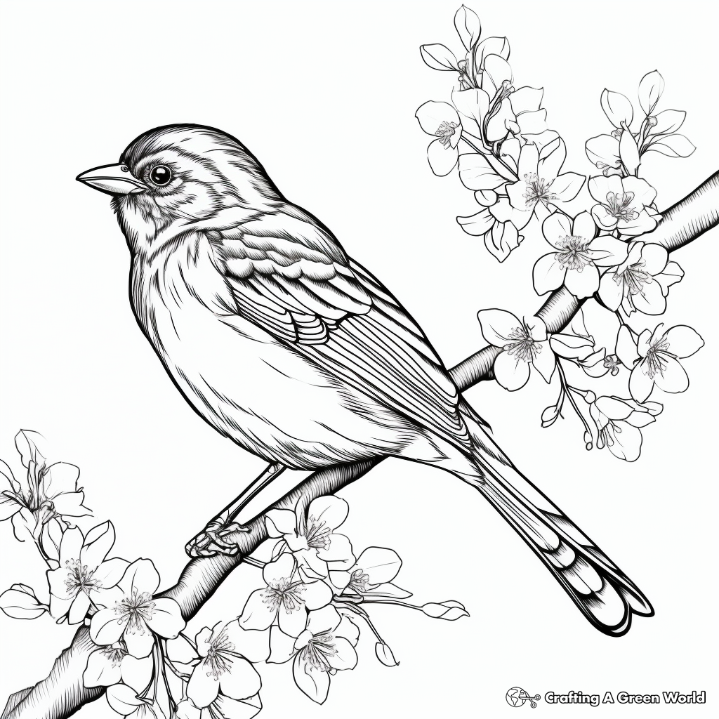 Vivid Orchard Oriole Coloring Pages 1