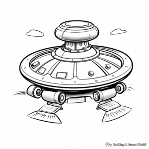 Vivid UFO: Flying Saucer Coloring Pages 1