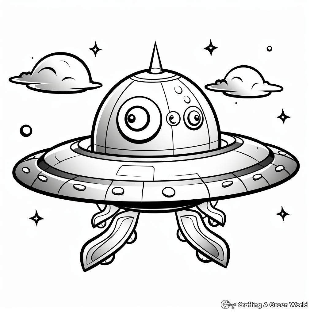 Vivid UFO: Flying Saucer Coloring Pages 3