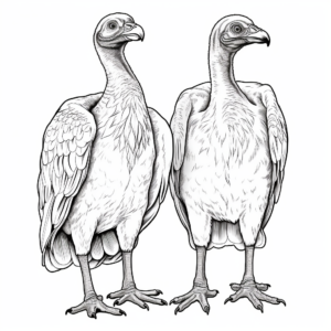 Vulture Pair Coloring Pages: Male and Female 1