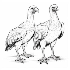 Vulture Pair Coloring Pages: Male and Female 2
