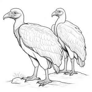 Vulture Pair Coloring Pages: Male and Female 4