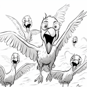 Vultures’ Flight Coloring Page for Kids 1
