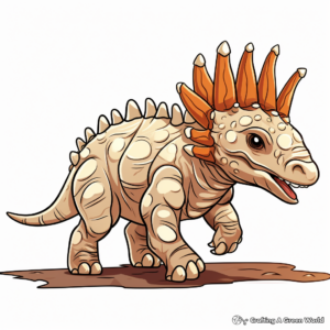 Walking Triceratops Coloring Pages for Children 3
