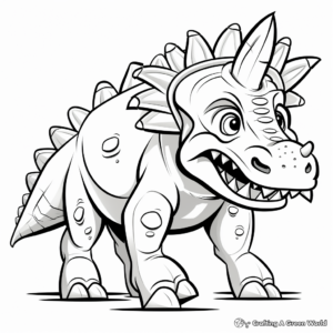 Walking Triceratops Coloring Pages for Children 4