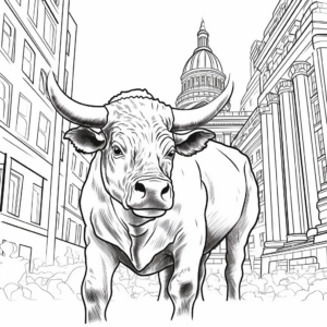Wall Street Bull, New York Coloring Pages 3