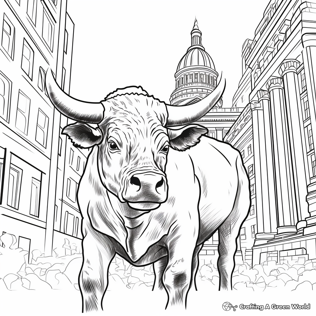 Wall Street Bull, New York Coloring Pages 3