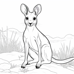 Wallaby and Kangaroo Coloring Pages 1