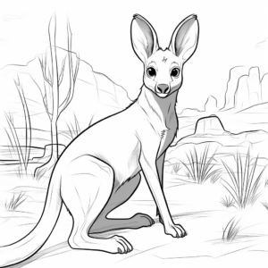 Wallaby Habitat Background Coloring Pages 3