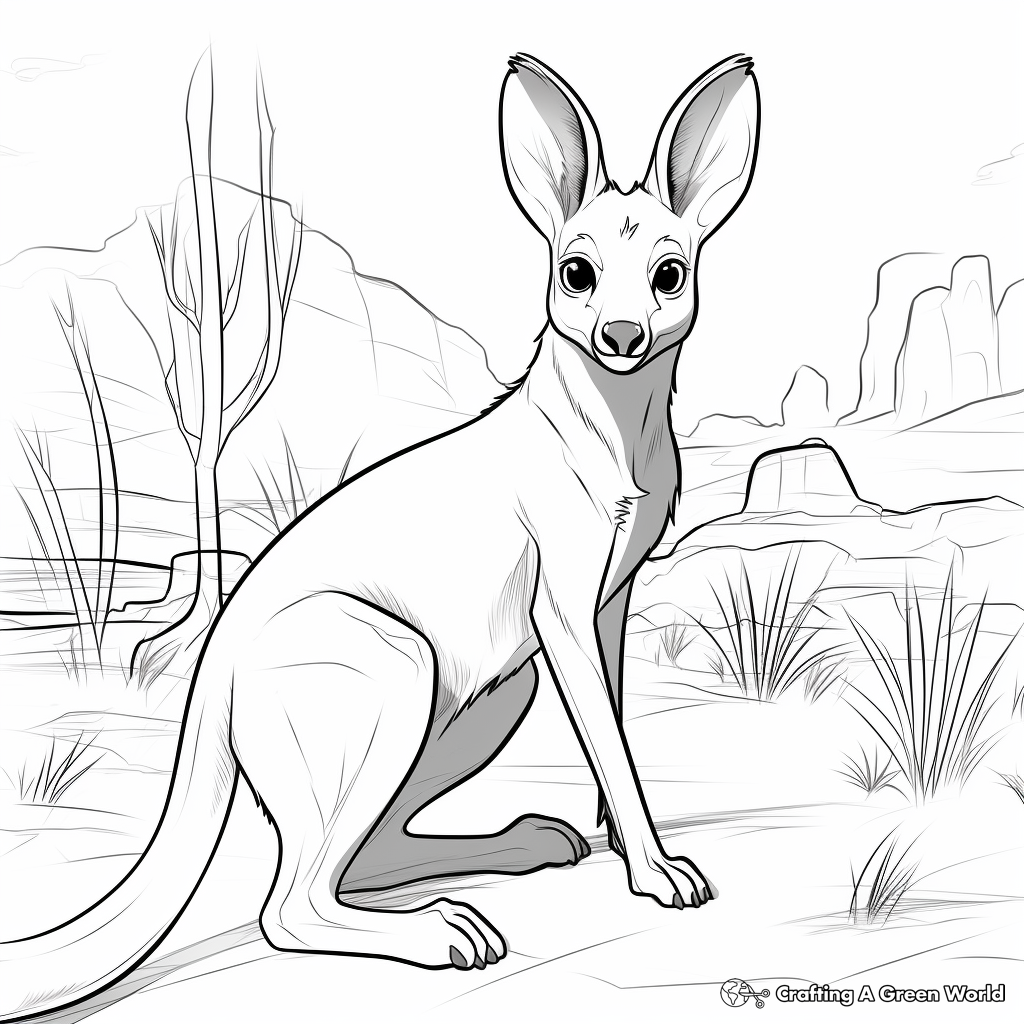 Wallaby Habitat Background Coloring Pages 3