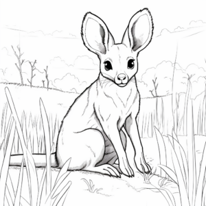 Wallaby Habitat Background Coloring Pages 4