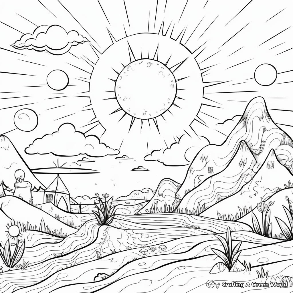 Warm Sunrise Coloring Pages 3
