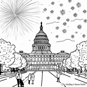 Washington DC Fireworks Coloring Pages 1