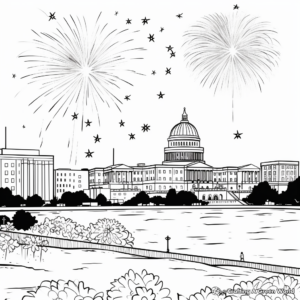 Washington DC Fireworks Coloring Pages 4