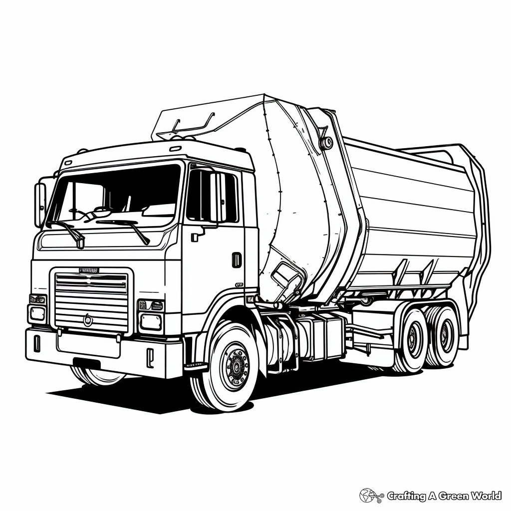 Waste Disposal Truck: Another Type of Garbage Truck Coloring Pages 2