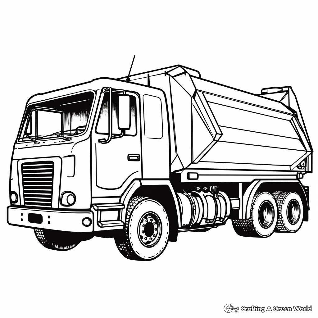 Waste Disposal Truck: Another Type of Garbage Truck Coloring Pages 3