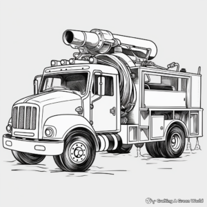 Water Pumping Fire Truck Coloring Pages 4