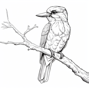 Watercolor-Style Kingfisher Coloring Pages 3