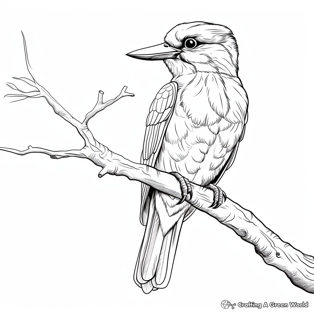 Watercolor-Style Kingfisher Coloring Pages 3