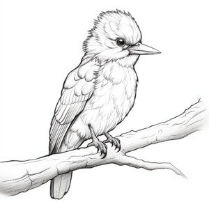 Watercolor-Style Kingfisher Coloring Pages 4