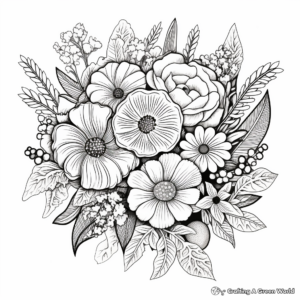 Wedding Bouquet: Detailed Coloring Pages for Brides-to-be 4