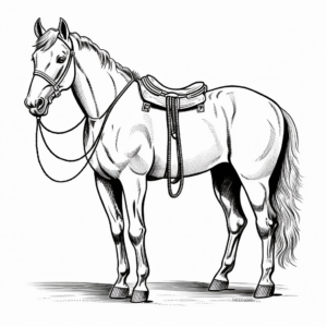 Western Cartoon Sheriff Horse Coloring Pages 3