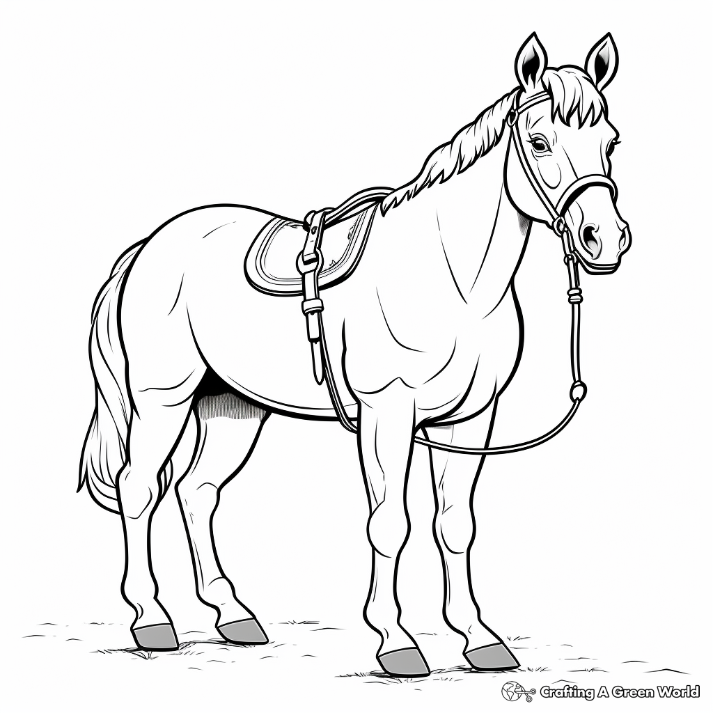 Western Cartoon Sheriff Horse Coloring Pages 4