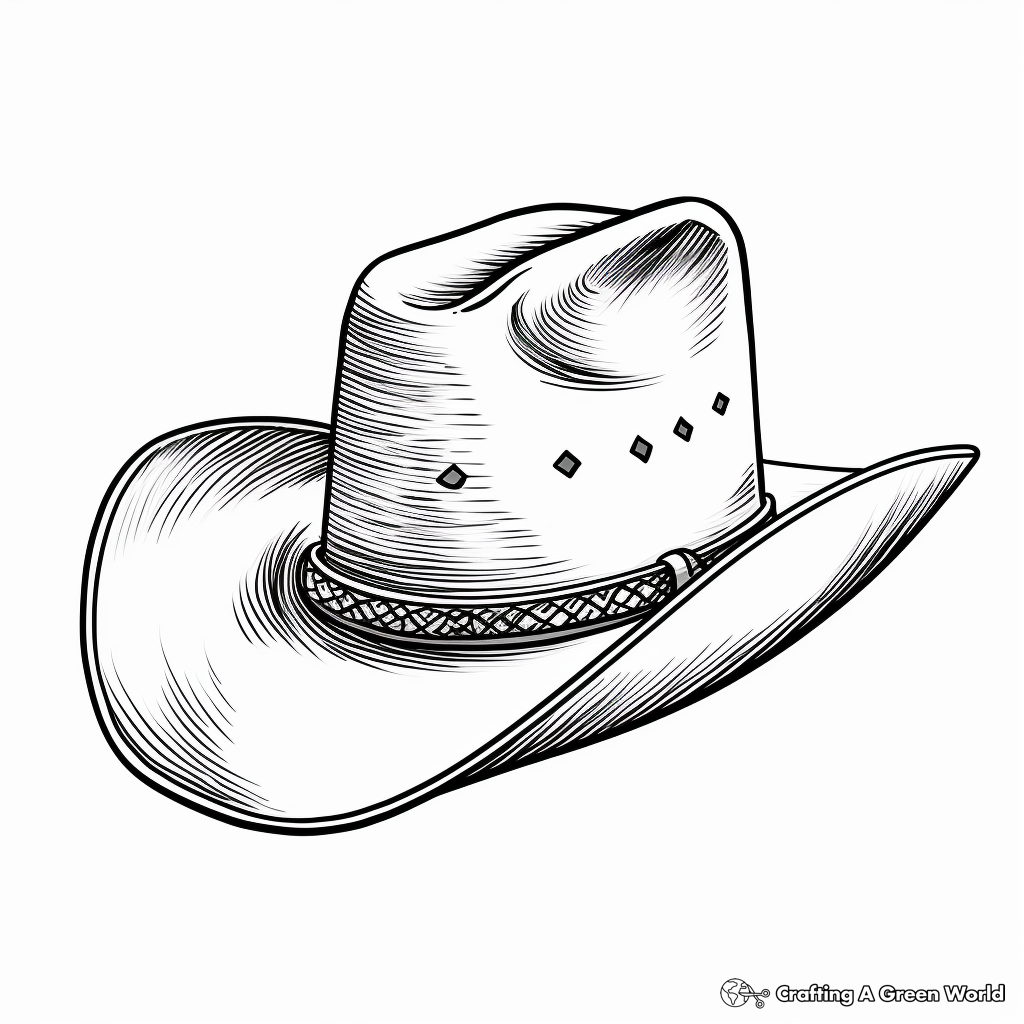 Western Rodeo Cowboy Hat Coloring Pages 1