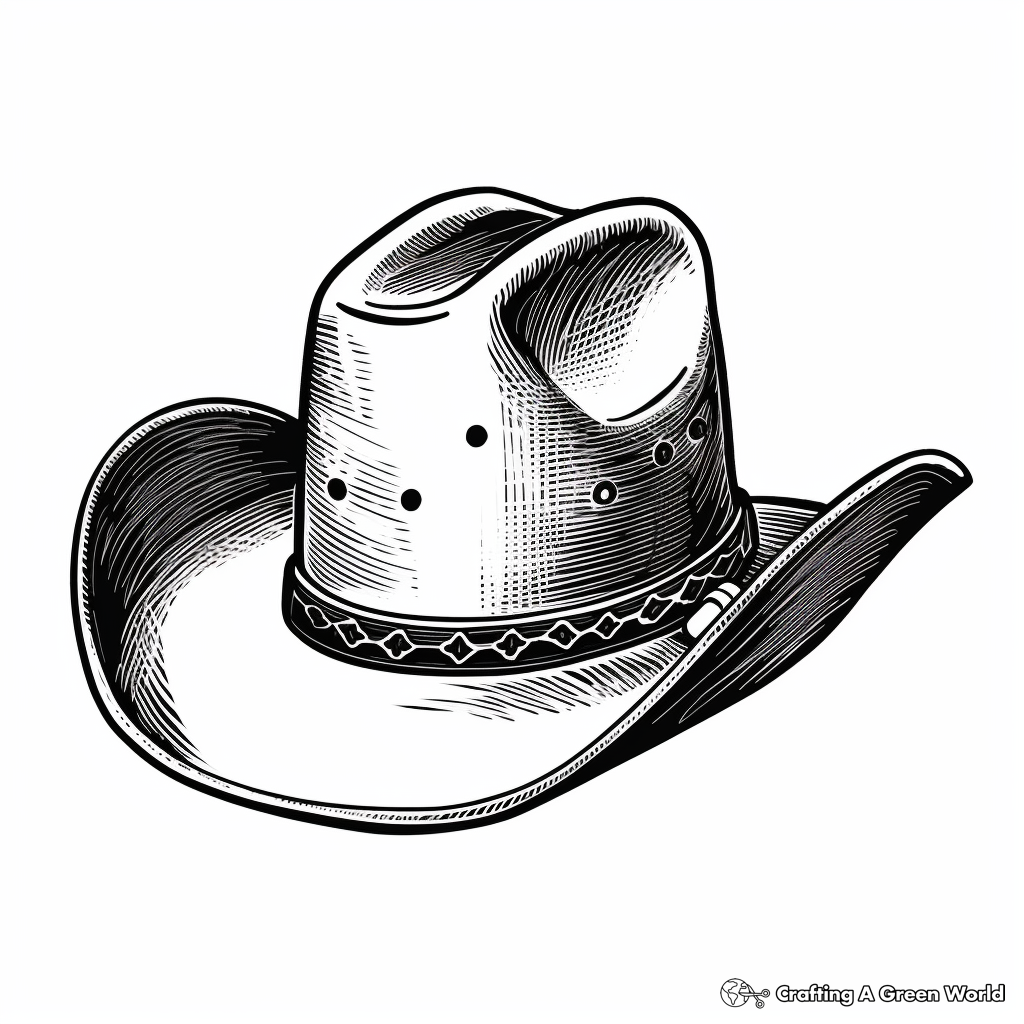 Western Rodeo Cowboy Hat Coloring Pages 2