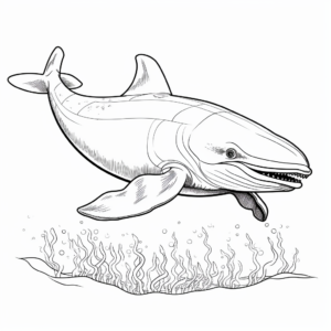 Whale Deep Diving Adaptation Coloring Pages 1