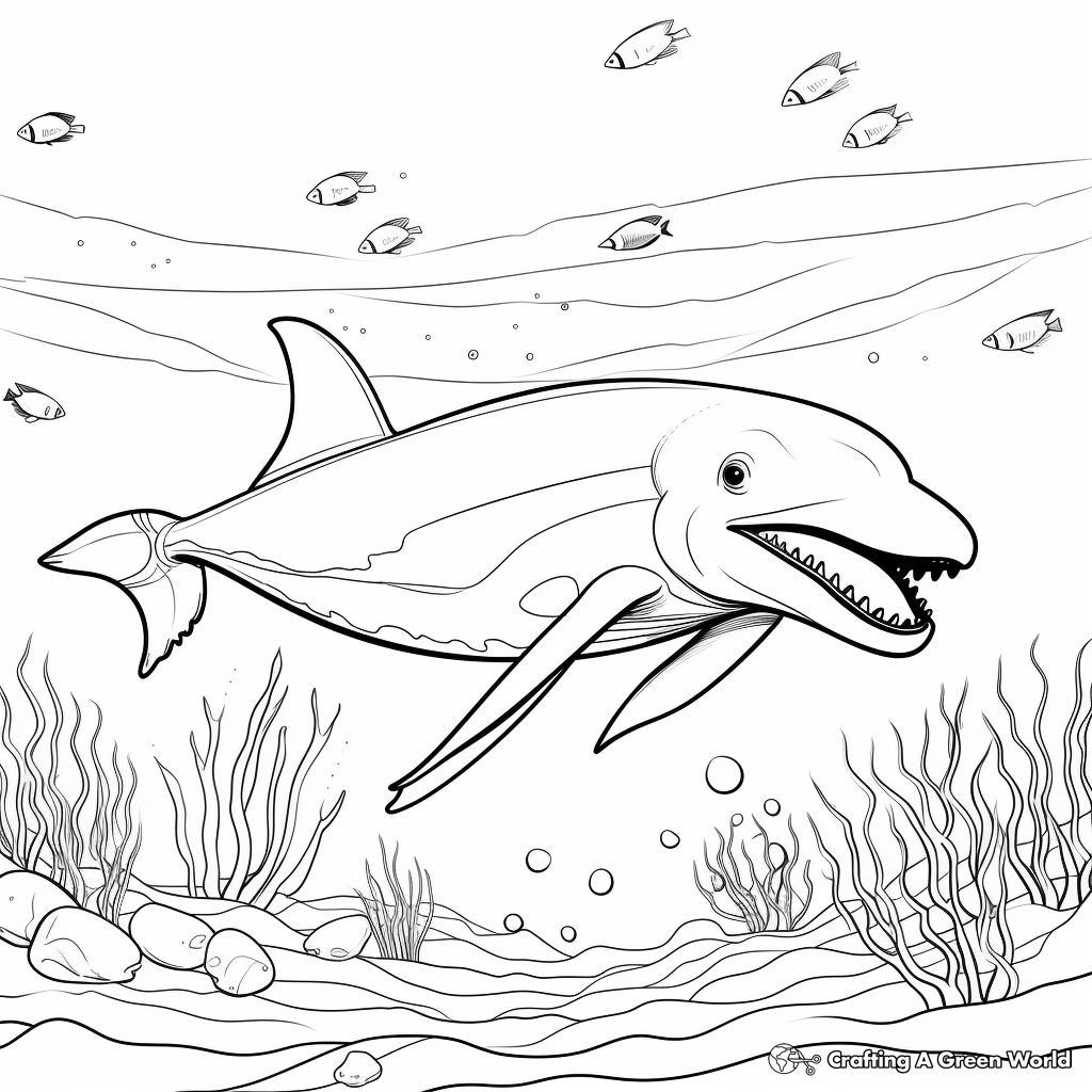 Whale Deep Diving Adaptation Coloring Pages 3