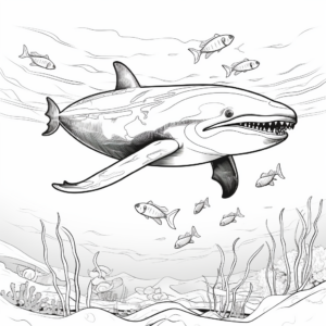 Whale Deep Diving Adaptation Coloring Pages 4
