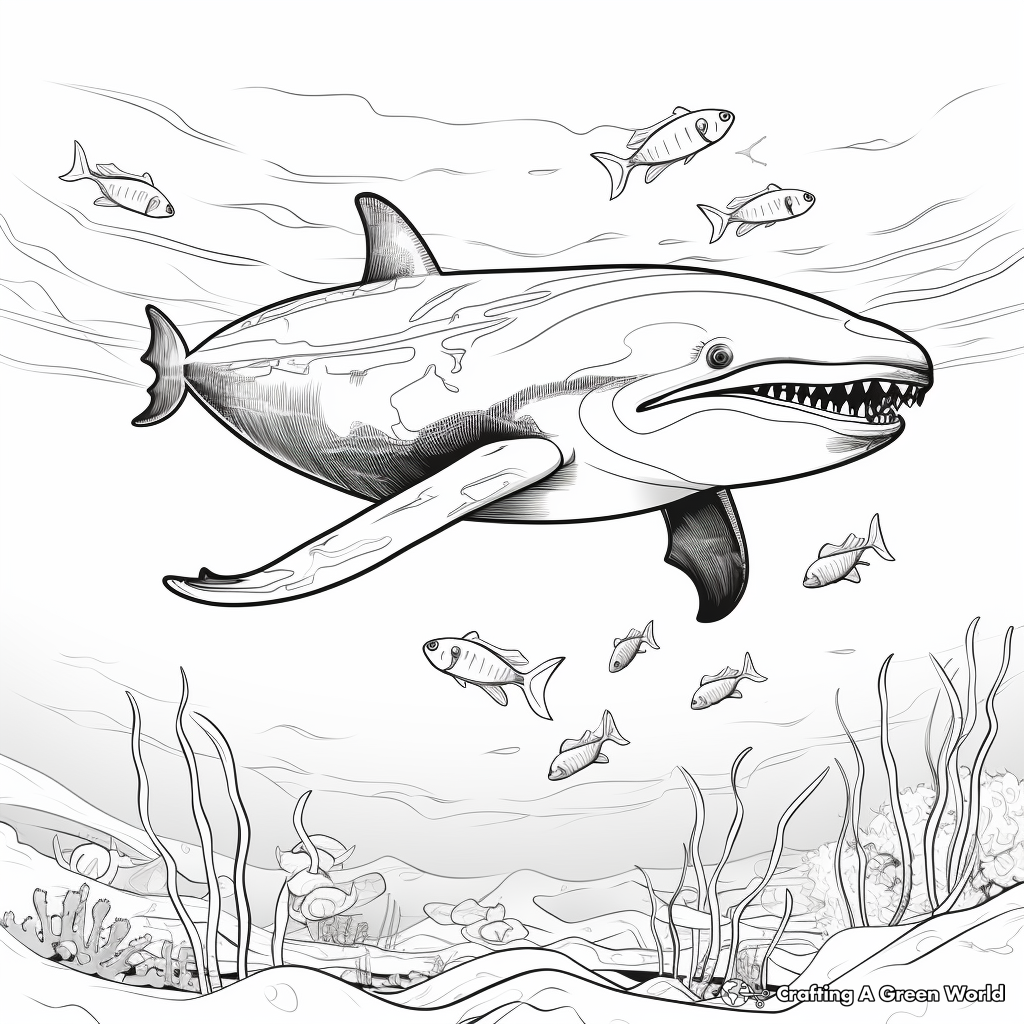 Whale Deep Diving Adaptation Coloring Pages 4
