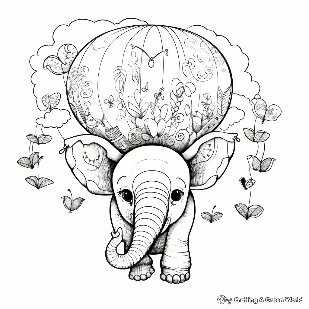 Whimsical Animal-Shaped Balloon Coloring Pages 1