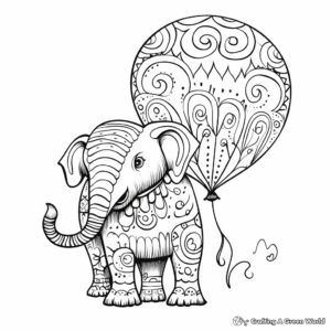 Whimsical Animal-Shaped Balloon Coloring Pages 2