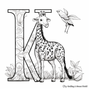 Whimsical Animal-Themed Alphabet Coloring Pages 1