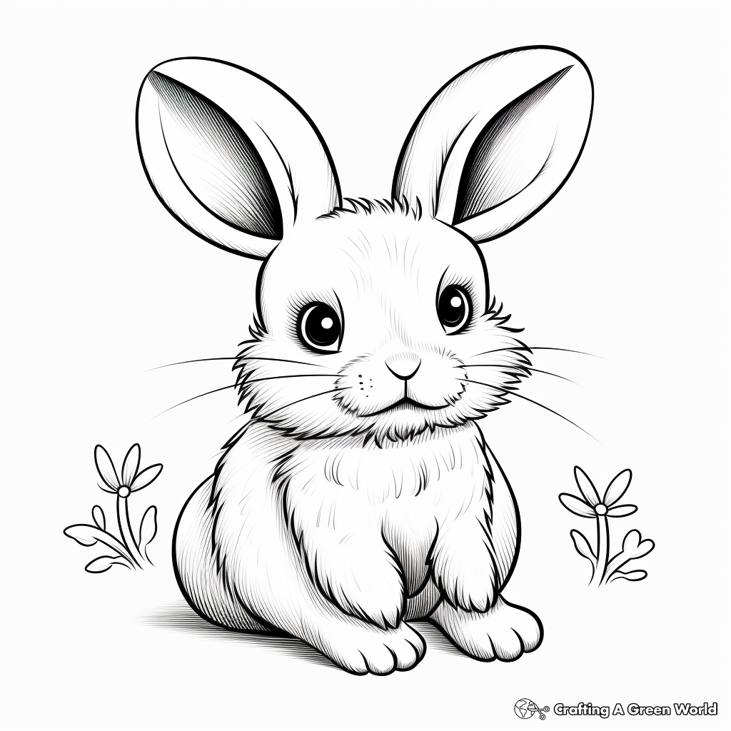 Whimsical Baby Bunny and Friend Coloring Pages 3