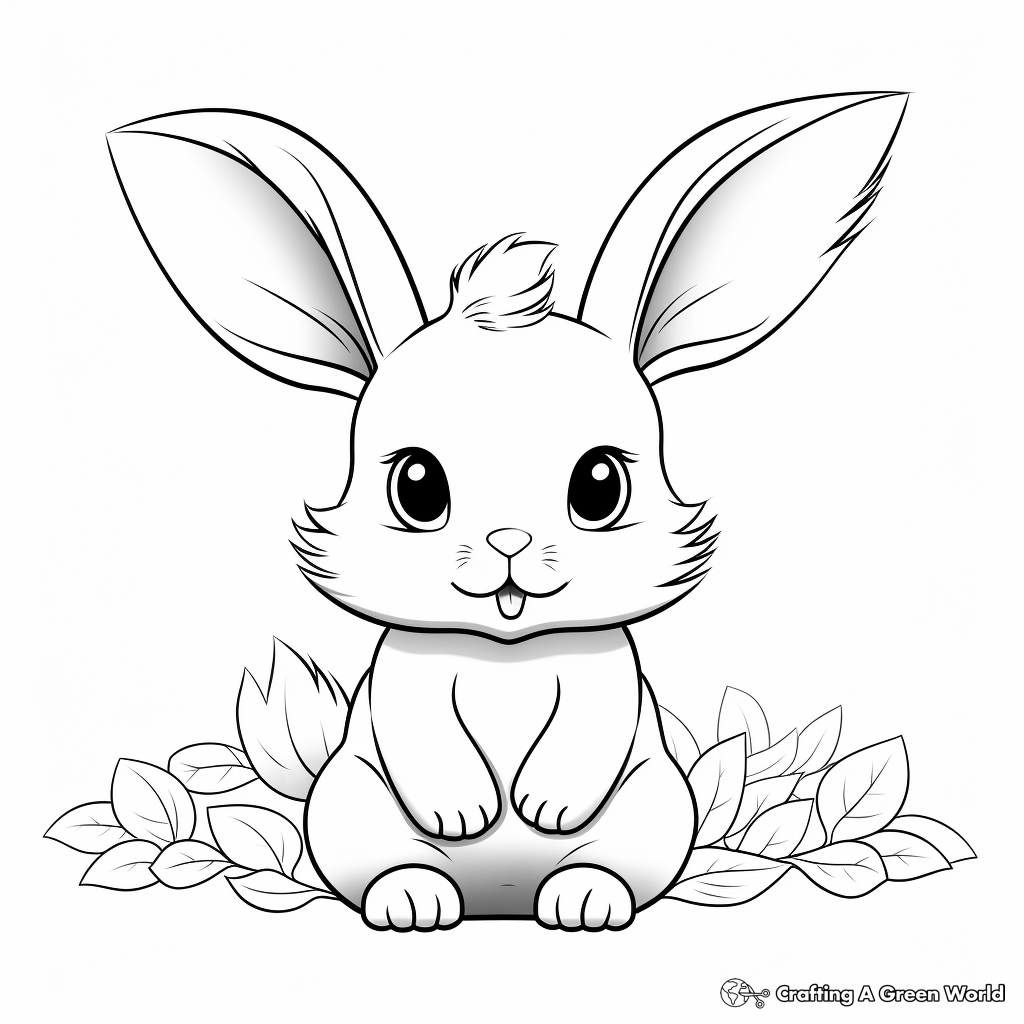 Whimsical Baby Bunny and Friend Coloring Pages 4
