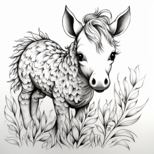 Whimsical Baby Unicorn Coloring Pages 4