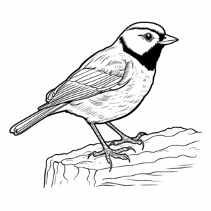 Whimsical Cartoon Black Capped Chickadee Coloring Pages for Children 4