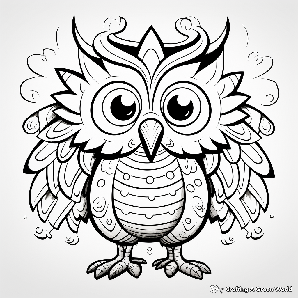 Whimsical Cartoon Eagle Coloring Pages 1